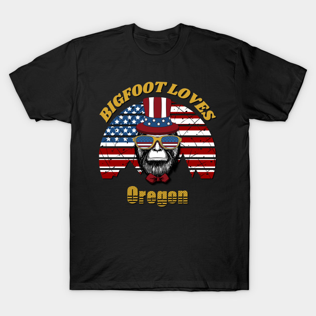 Bigfoot loves America and Oregon by Scovel Design Shop